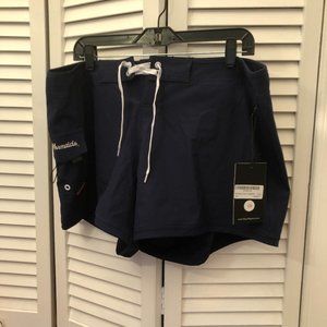 Maui Rippers women navy blue board shorts, Rippers Mermaid, leg pocket, 16